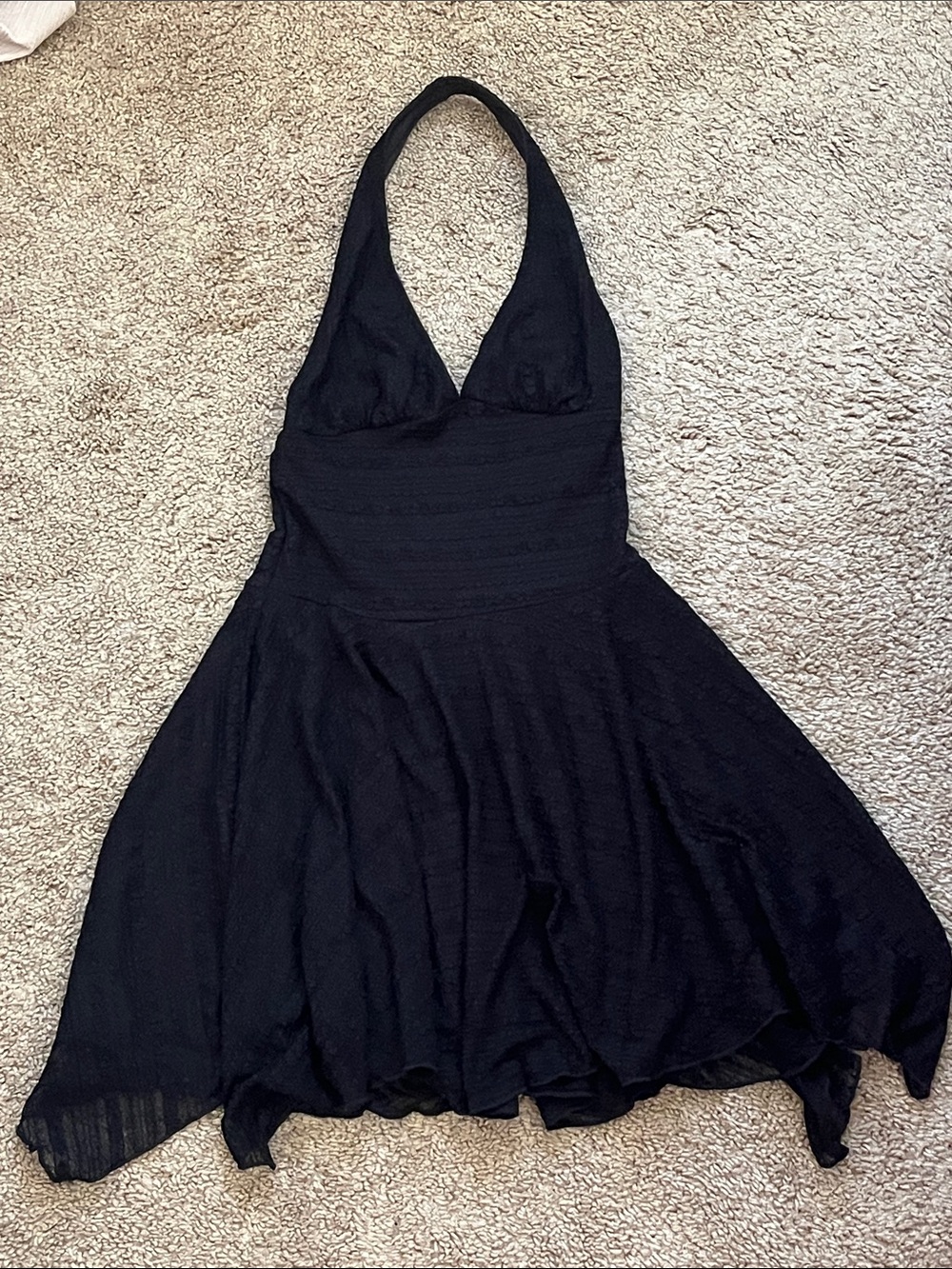 Black Halter Skater Dress - Women's Elegant Evening Dress